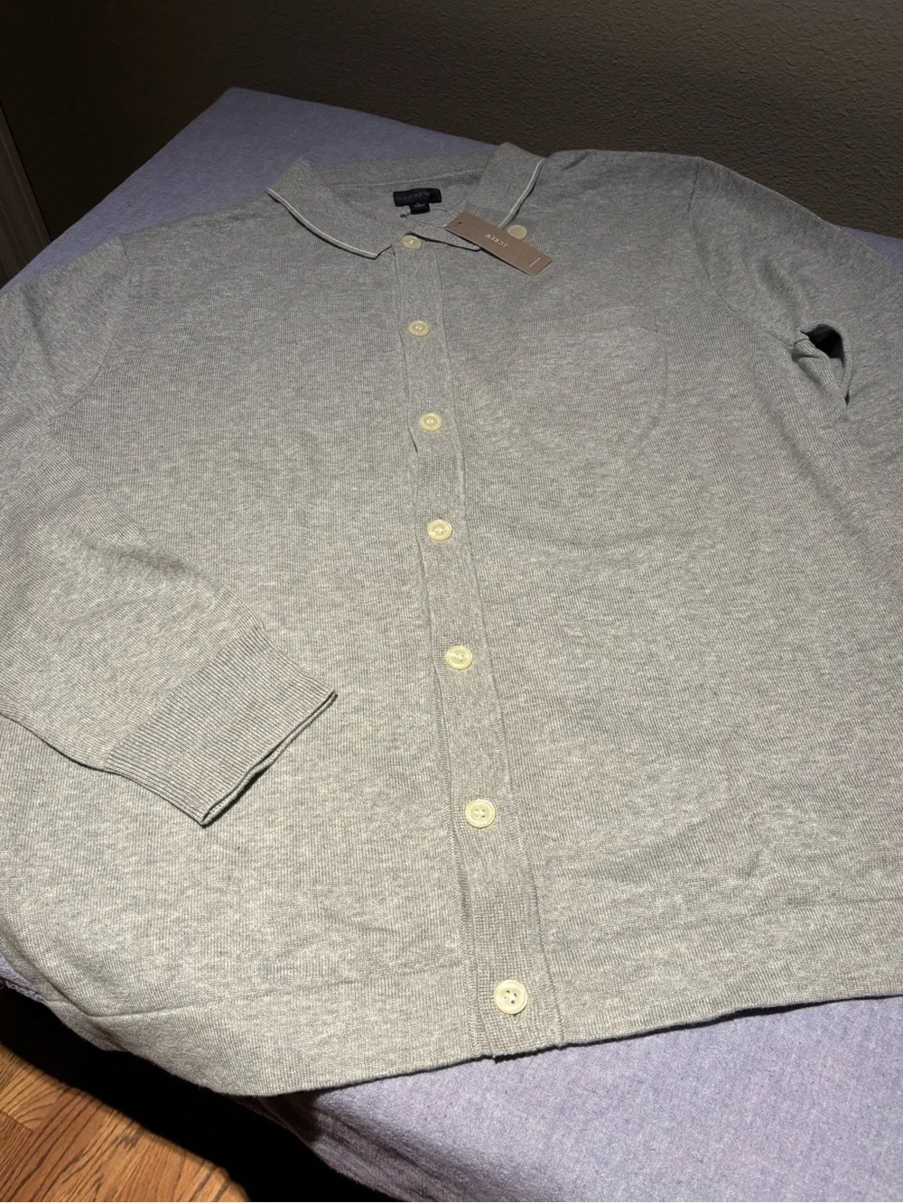 J Crew Cotton Polo Cardigan Sweater